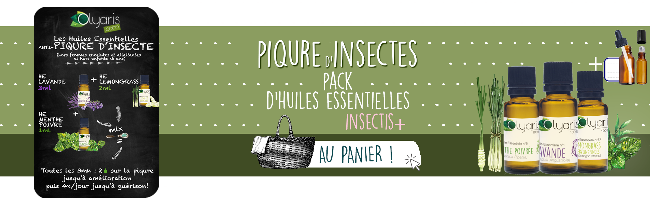 Remède aux Huiles Essentielles pour Piqures d'insectes (moustique, meduse, guepe, araignée) - par Olyaris